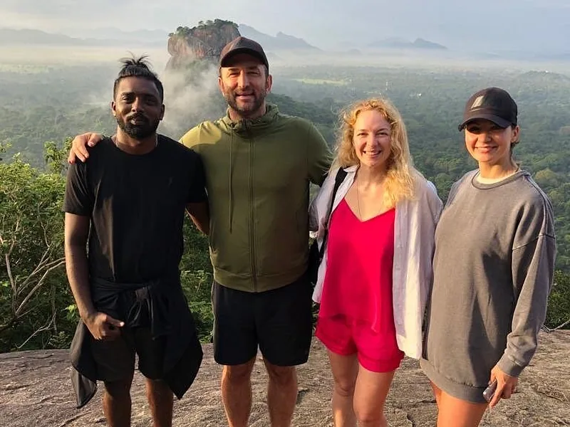 Thilina chauffeur profile with happy Sri Lanka travelers
